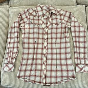 ROCK 47 by WRANGLER Button Down Embellished Pearl Snap Button Top Sz M